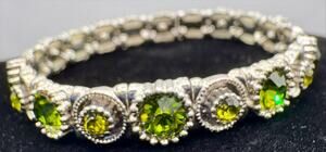 Women’s Tennis Bracelet Faux Green Peridot